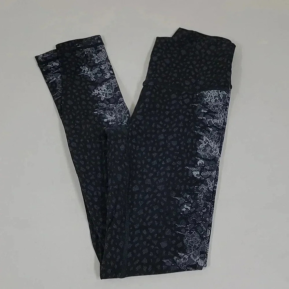 Lululemon Wunder Under Hi-Rise Tight 28"Overlace Wunderunder HR Ice Grey Black - Picture 2 of 12